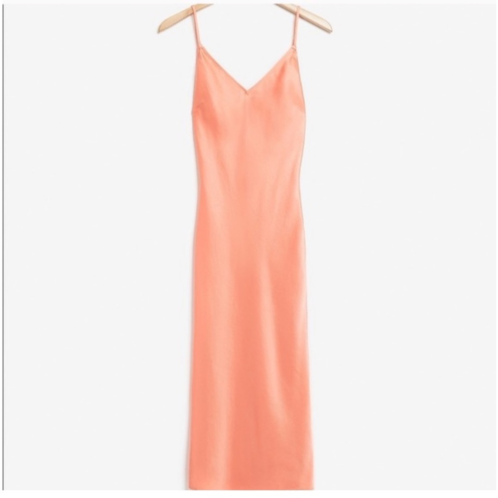 Express silk orange slip dress